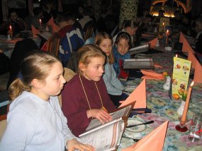 Pizzaessen der Klasse 5a