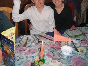 Pizzaessen der Klasse 5a