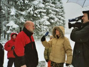 Die Klasse 5a am Fachtag 2003 im Wintersportgebiet